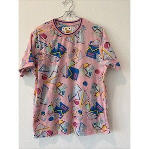 VTG Oh Snap by Drill Clothing Stretch Short Sleeve Geometric Shirt Large Skater